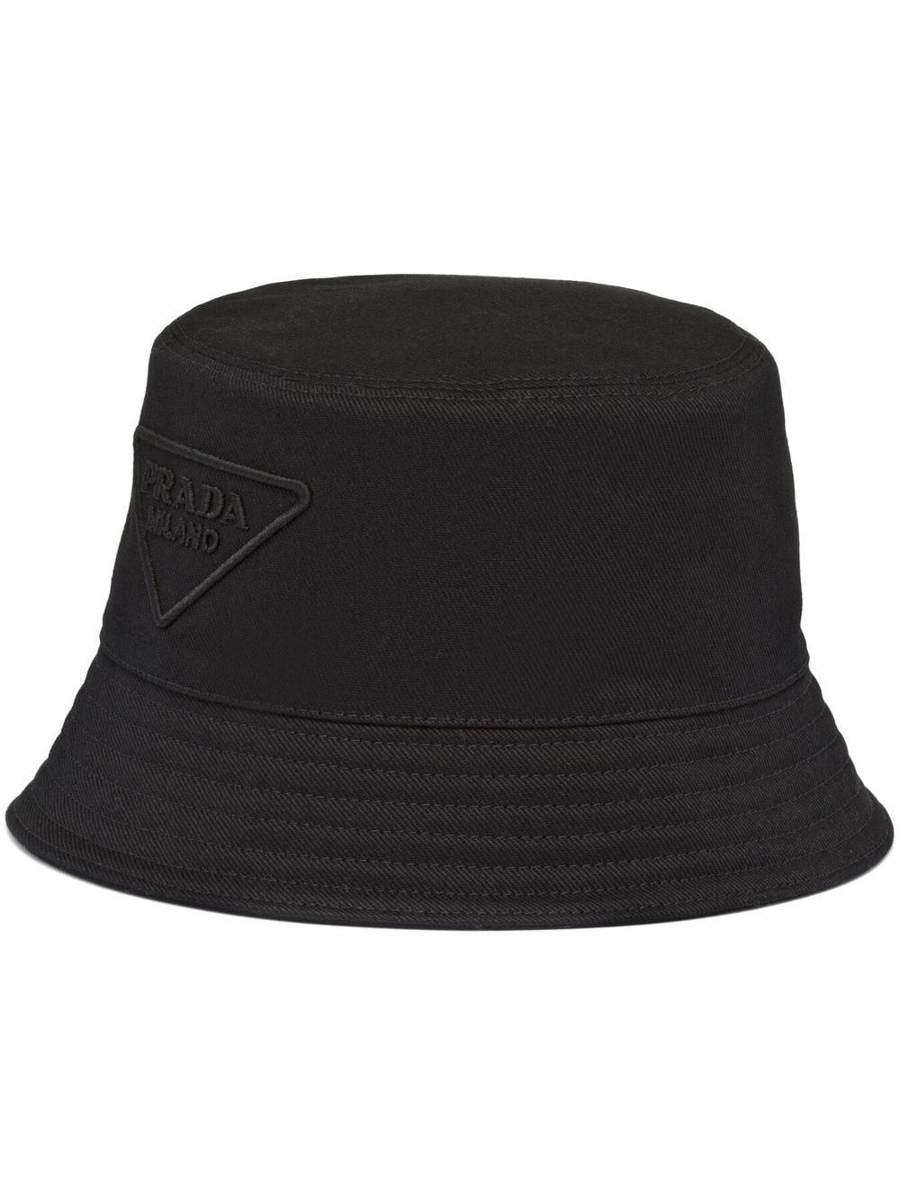 Prada Drill Logo-embroidered Bucket Hat in Black for Men | Lyst