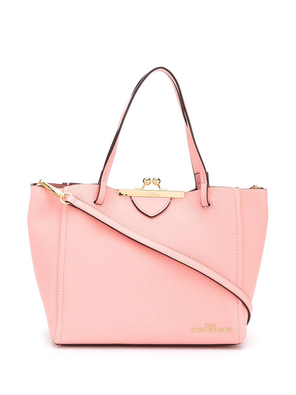Marc Jacobs Leather The Kiss Lock Mini Tote Bag in Pink - Lyst