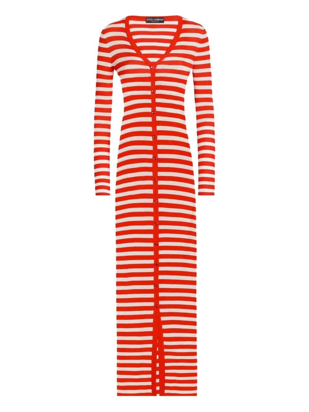 DOLCE & GABBANA★素敵！Cotton Striped Open Back Dress DOLCE & GABBANA☆素敵！Cotton Striped Open Back Dress
