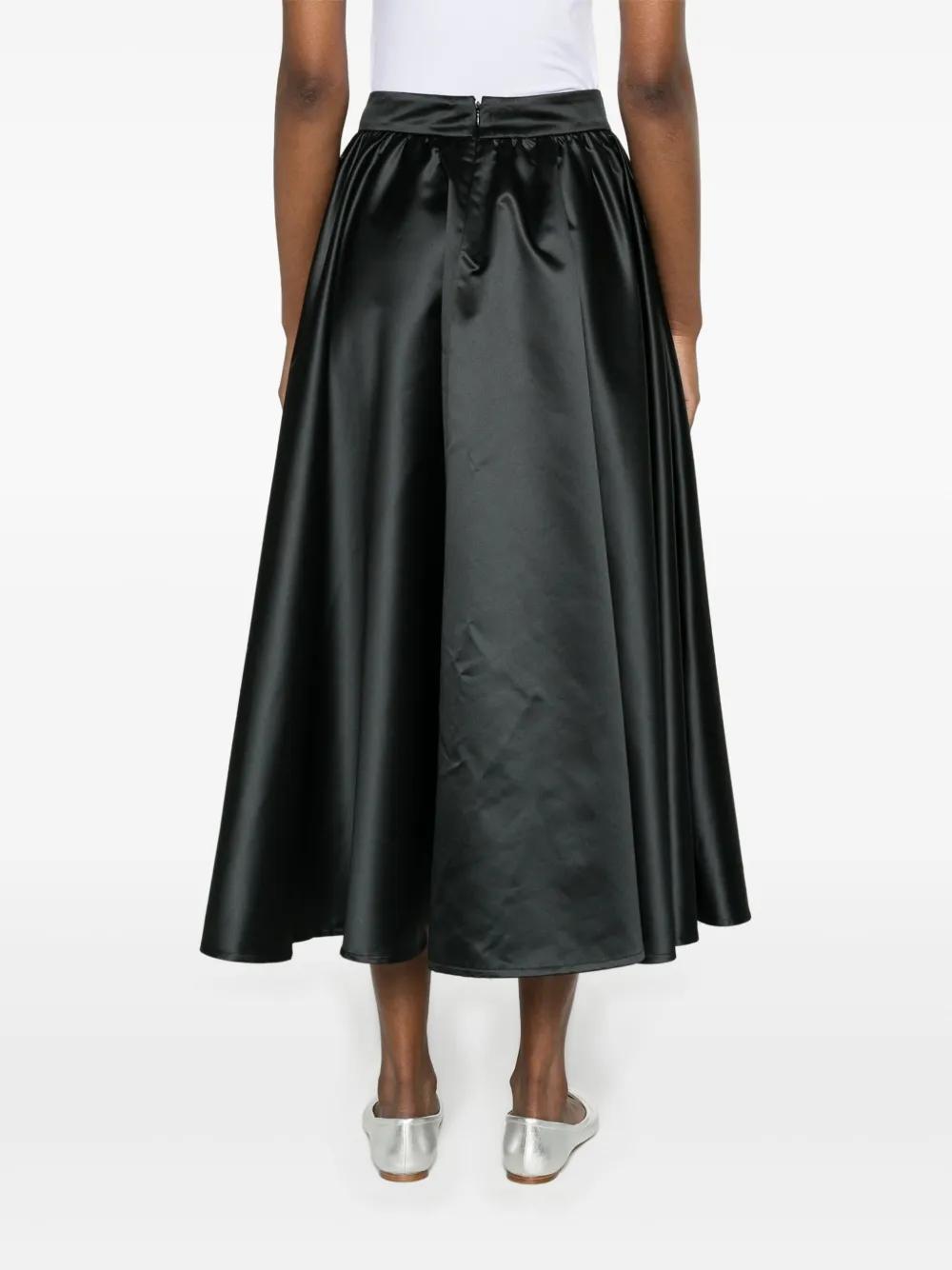 her lip to satin volume midi skirt