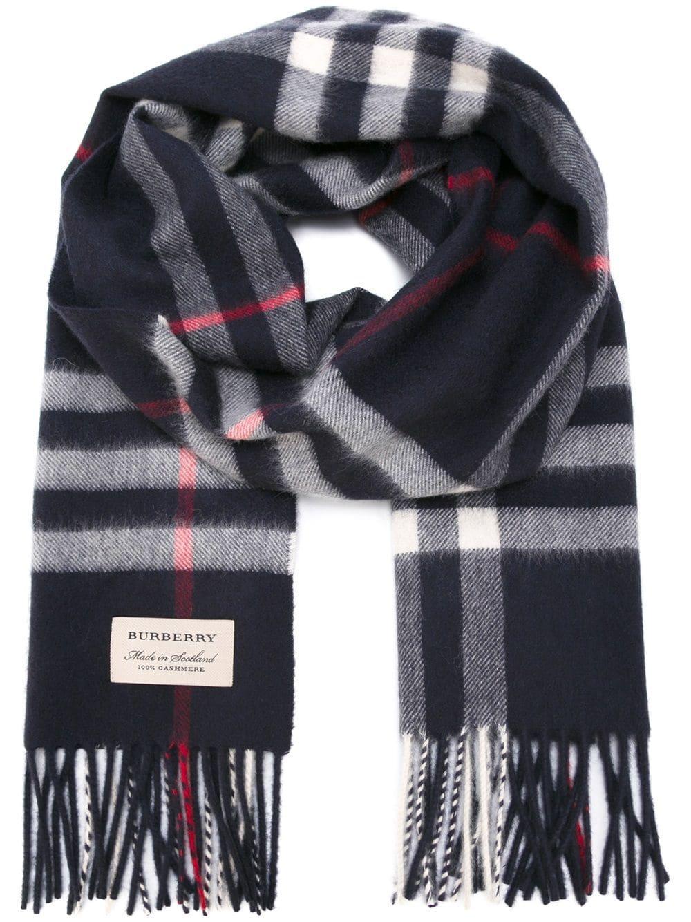 Burberry Checked Scarf in Blue for Men Save 8 Lyst