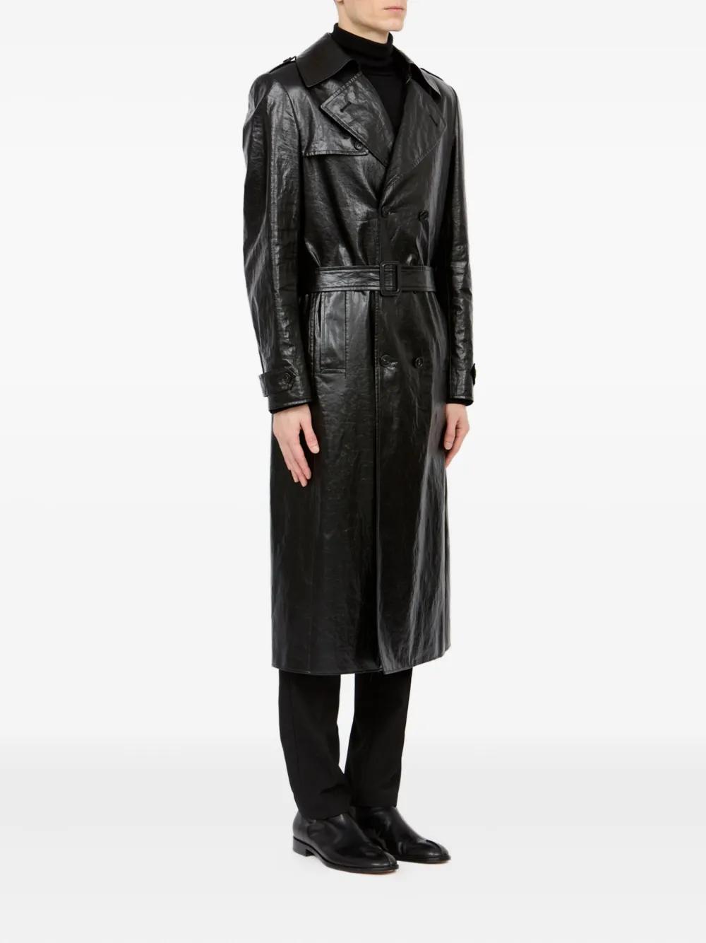 トレンチコート MM6 Maison Margiela Wool trench coat (SH0AA0009MTN039 962) MM6 Maison Margiela Wool Trench Coat | Black | FARFETCH