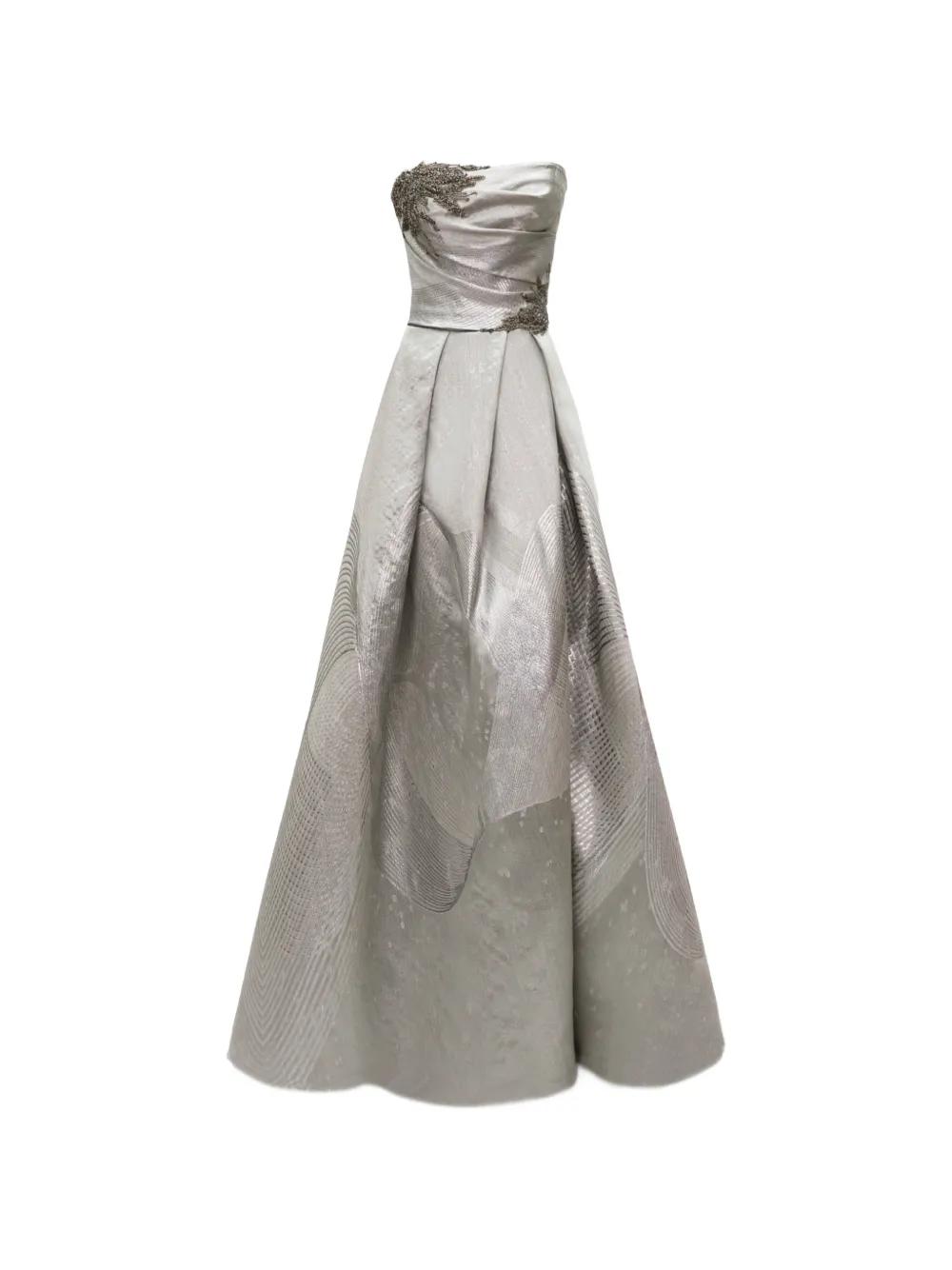 gemy maalouf beaded strapless dress Corset Gown in Gray Experience timeless elegance with inv-101 Shop Dusty Blue Girl your height:5 Feet 10