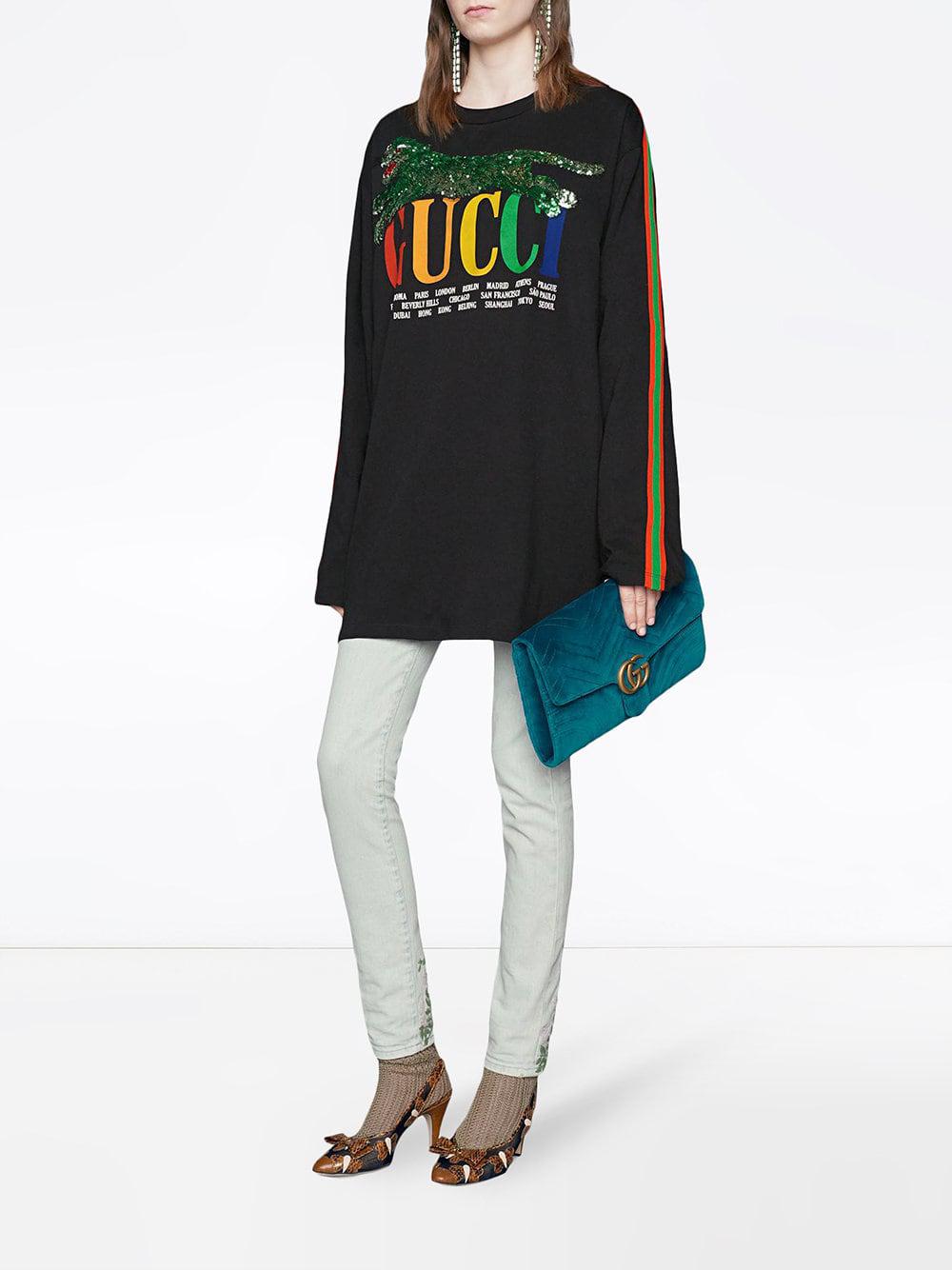 gucci cities t shirt black