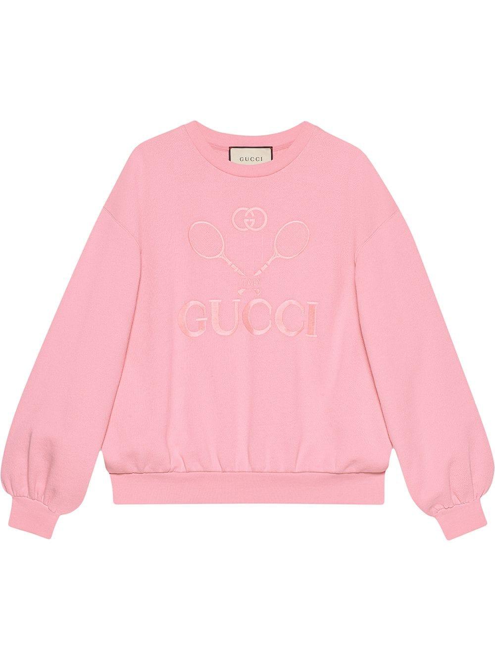 Gucci Oversize Sweatshirt With Tennis in Pink | Lyst