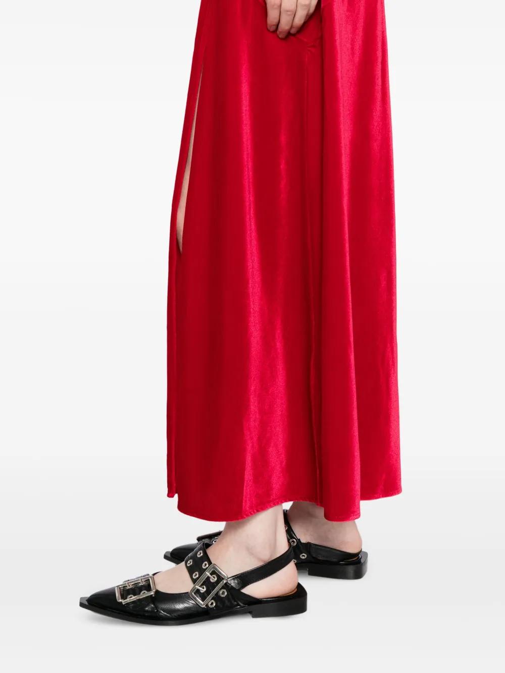 Ganni Velvet Jersey Gathered Maxi Dress | Lyst Canada