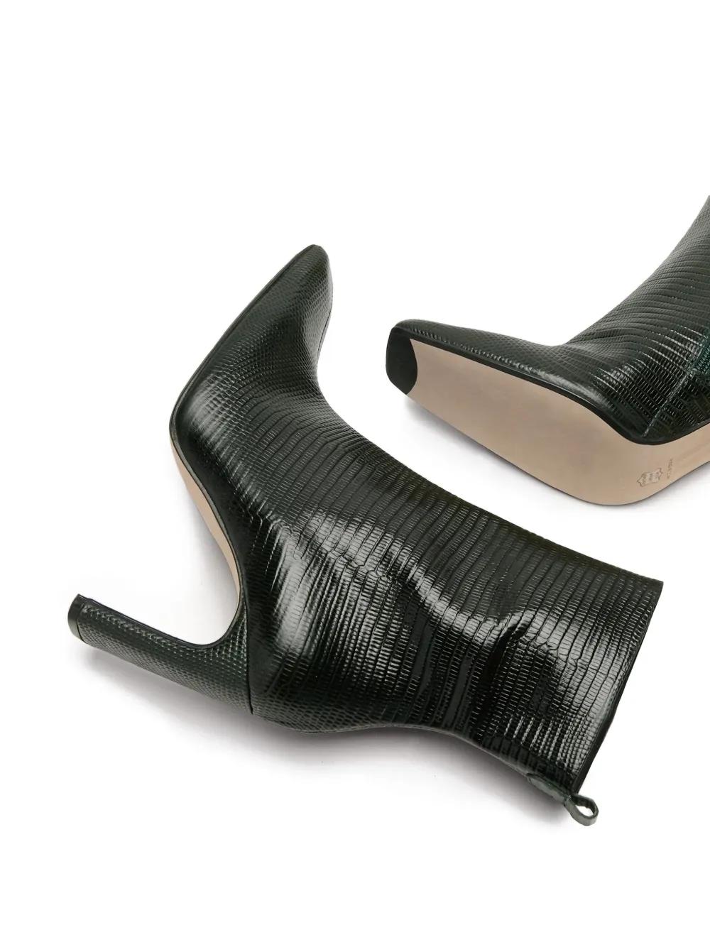 Miista 90Mm Marcelle Snakeskin-Effect Leather Square-Toe Boots in