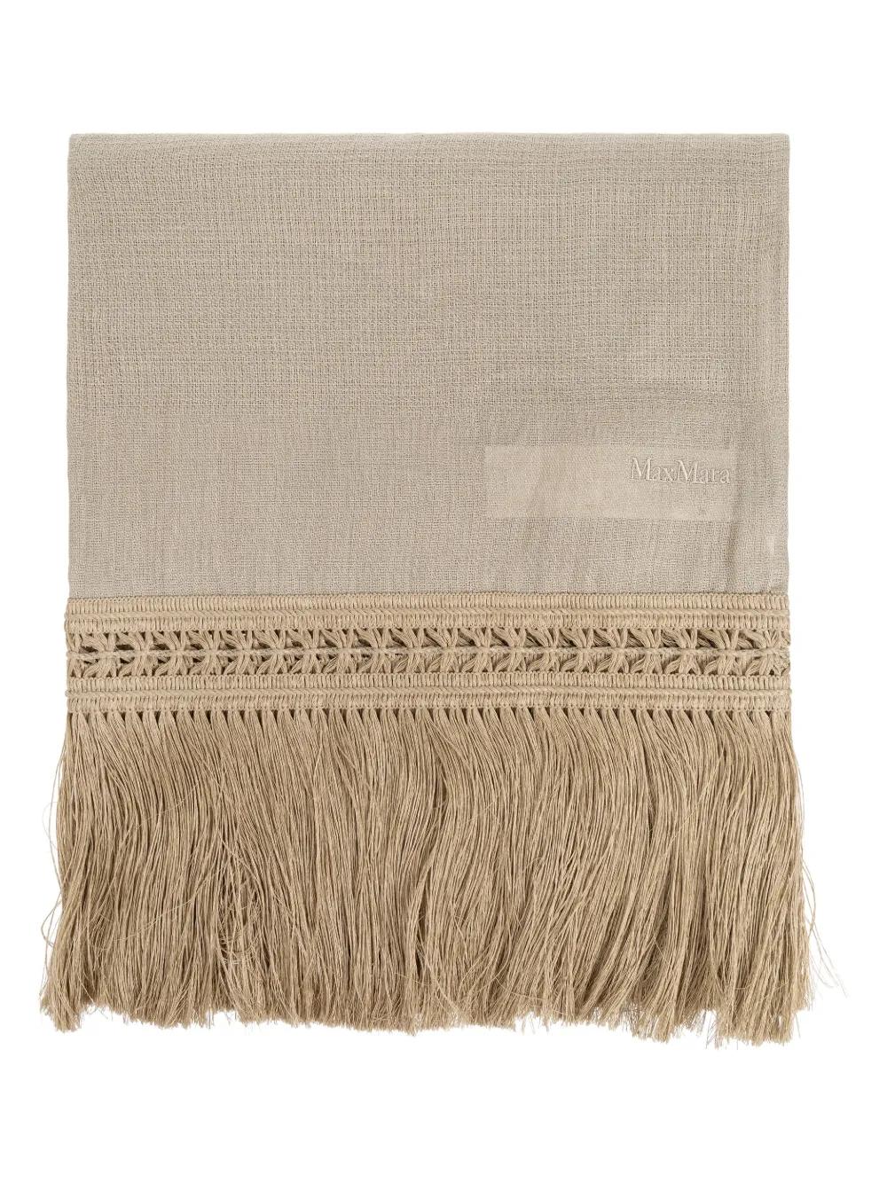 【送料&関税込】Max Mara Grammo Linen Scarf Max Mara Linen Scarf Grammo in Natural | Lyst