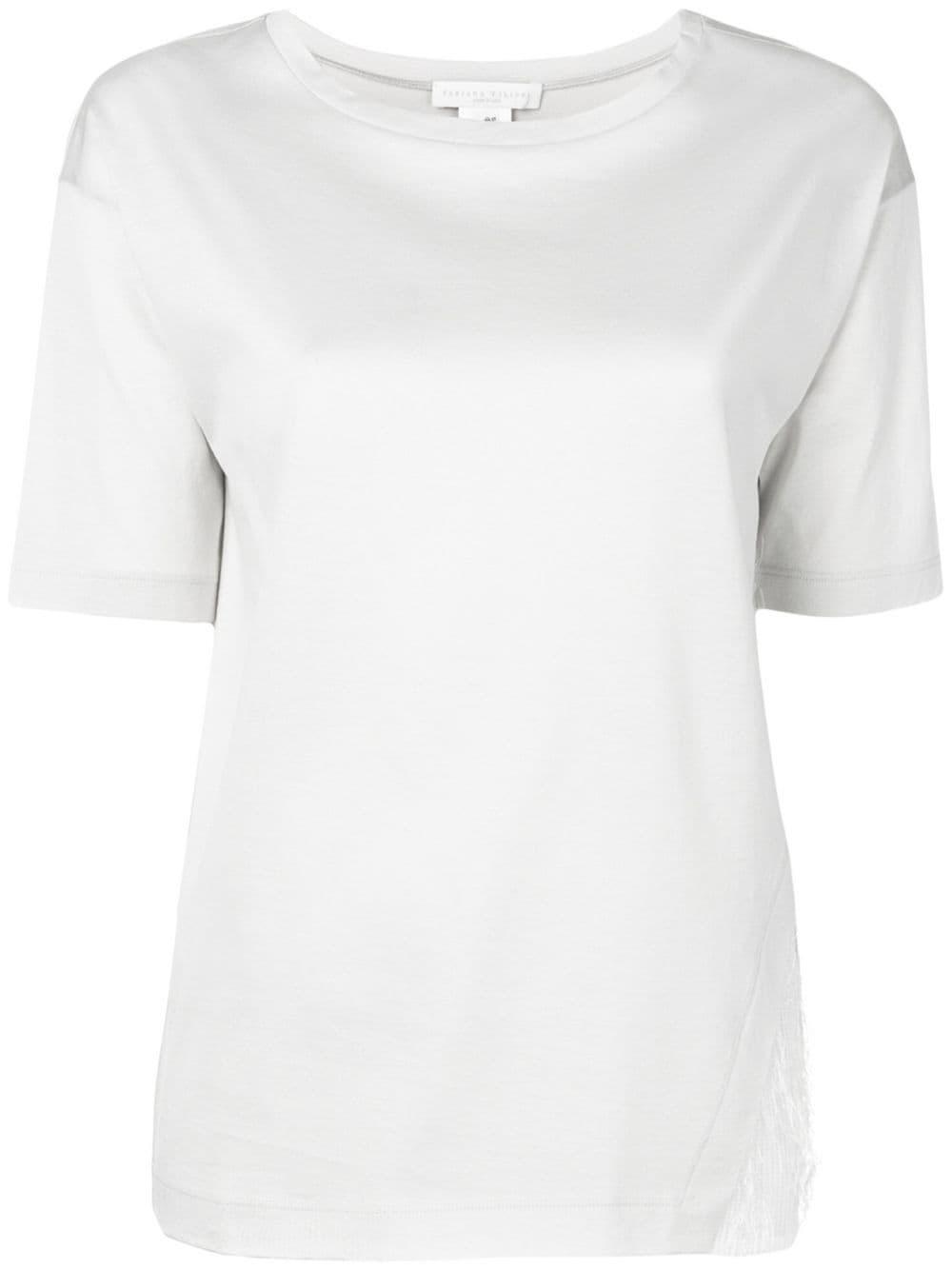 Fabiana Filippi Cotton Mesh Panel T-shirt in Grey (Gray) - Lyst