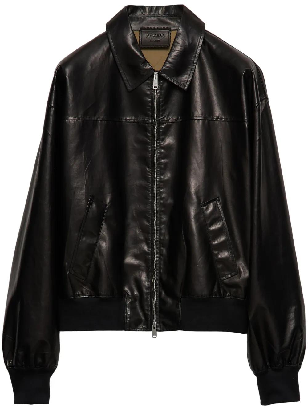 Farfetch Prada Leder Bomberjacke Men's Prada Leather Jackets Lyst