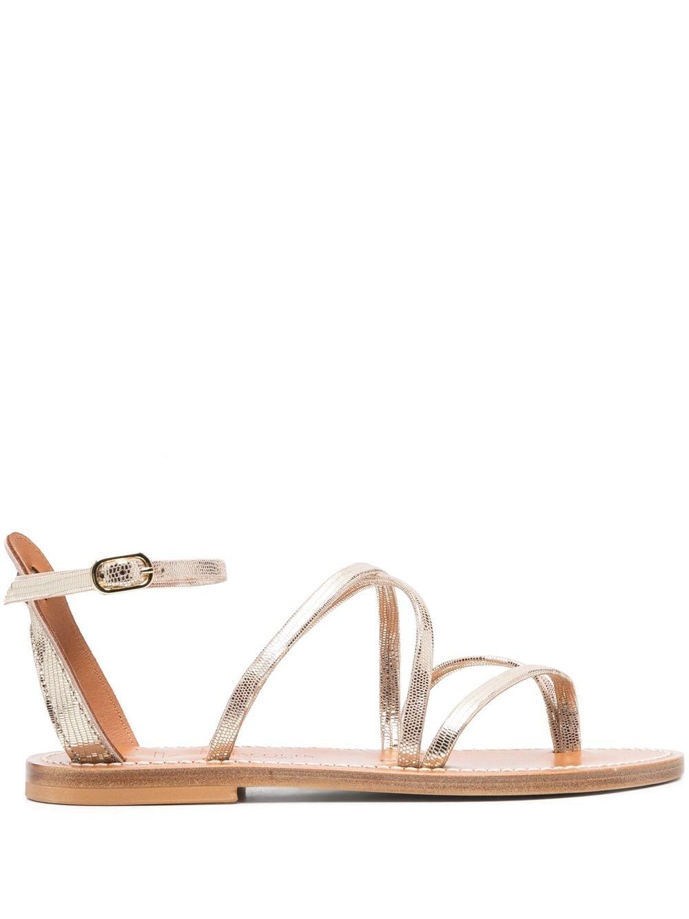 K. Jacques Epicure Patent-leather Sandals in Metallic | Lyst