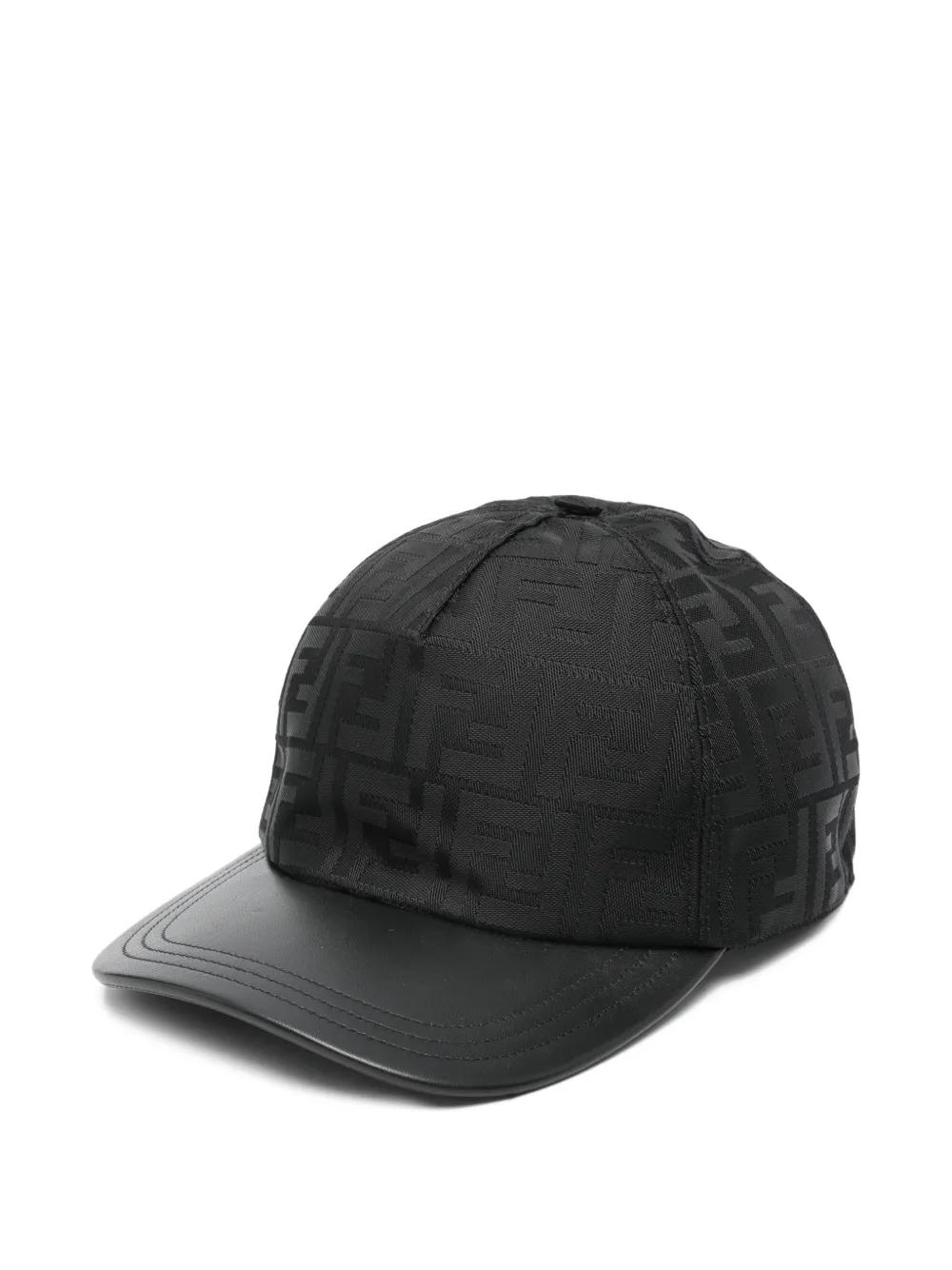 Fendi Monogram Baseball Cap in Charcoal | FF jacquard fabric baseball cap Fendi Black FF Jacquard Cloth Baseball Cap Size S main image 2