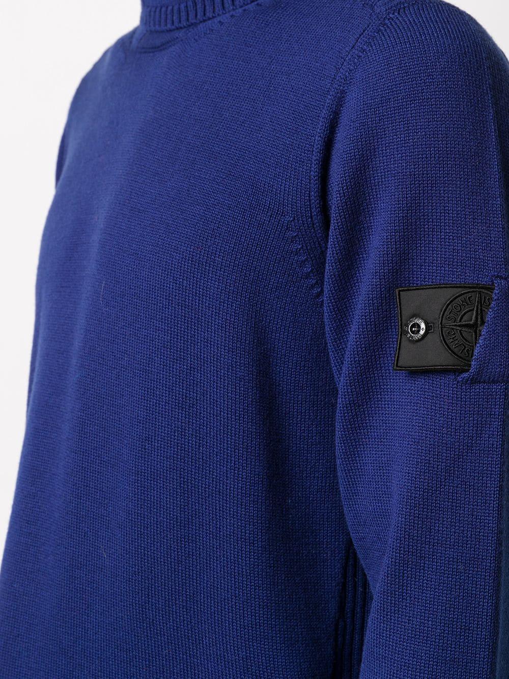 Stone Island Shadow Project Wolle Rollkragenpullover mit Logo-Patch in Blau  für Herren - Lyst