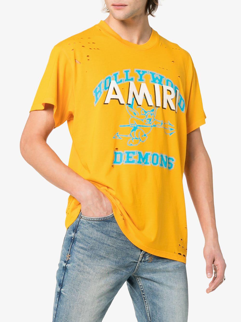 Amiri Cotton Logo Print Perforated 