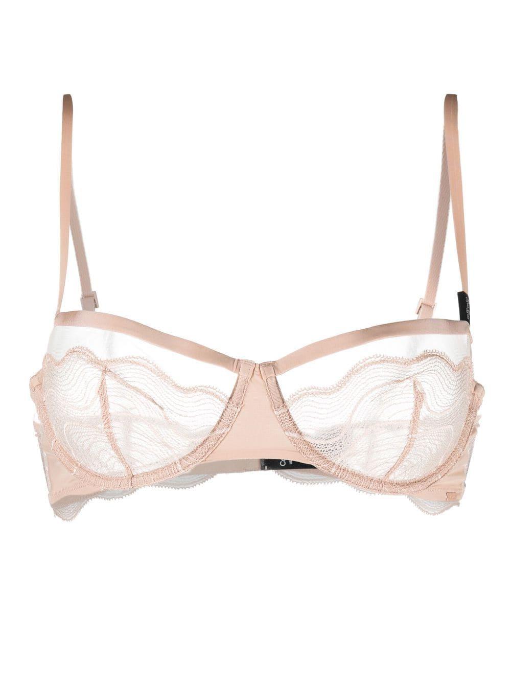 Calvin Klein Sheer-lace Balconette Bra in Natural | Lyst