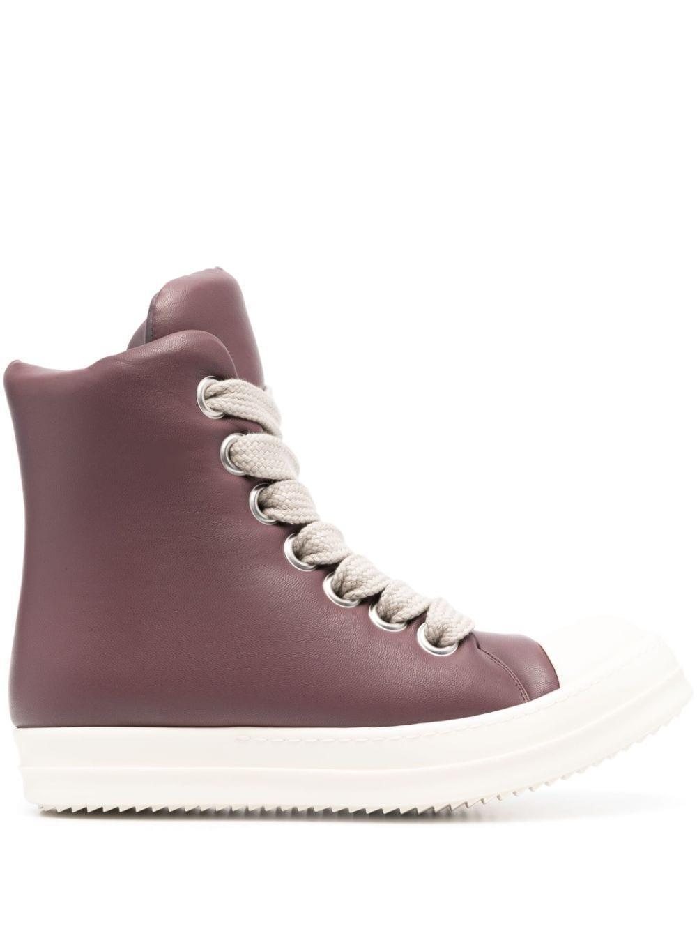 Rick Owens Hightop Padded Leather Sneakers in Purple for Men Lyst