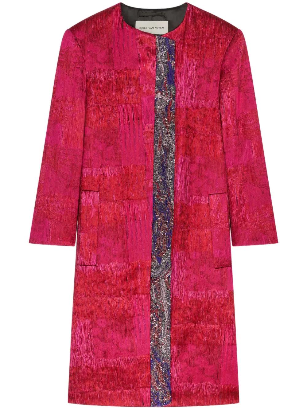 レディース*DRIES VAN NOTEN*シルクコート ロング ピンク レディース Dries Van Noten コート | オンラインセールは最大60