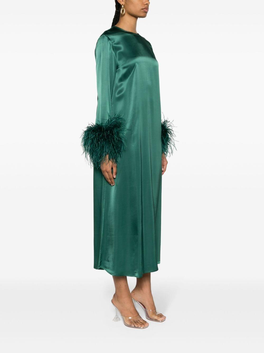 slim fit dress slacks Layla Feather Sleeve Maxi Dress in Sage Apple Green M/L / Light Green main image 0