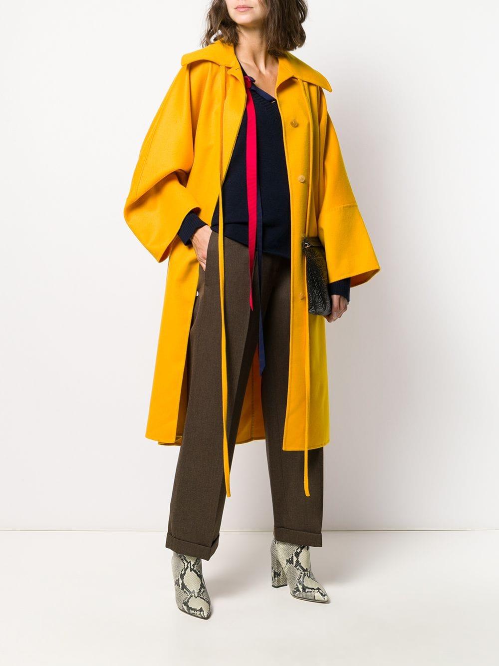 oversized yellow coat
