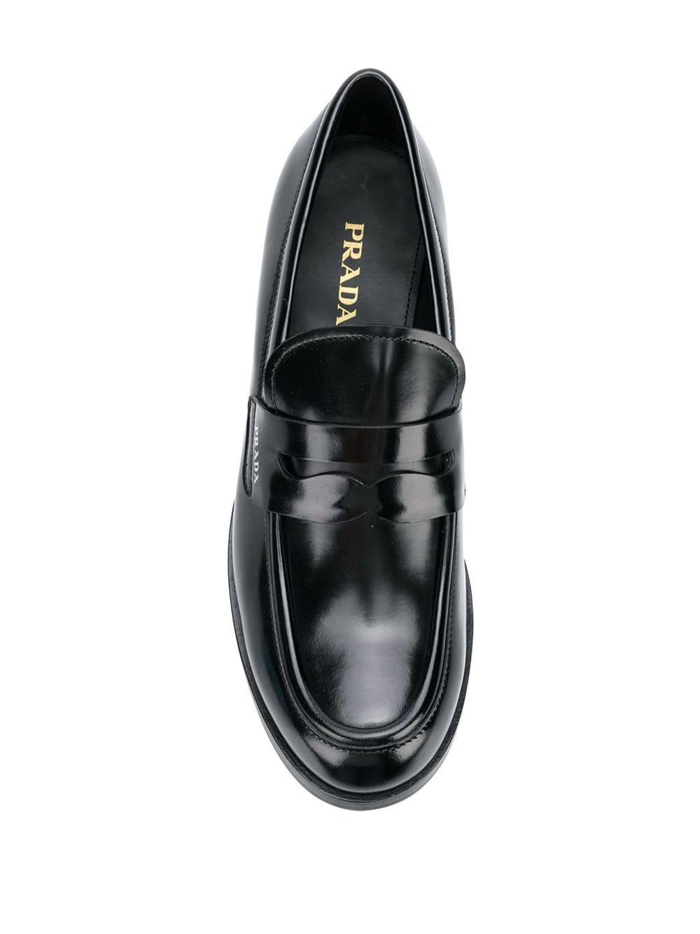 Prada brushed cheap leather loafers