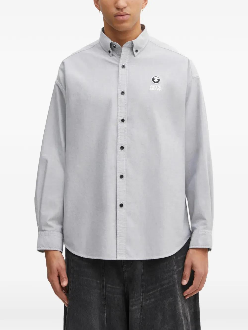 Aape By A Bathing Ape Button-Fastening Logo-Detail Shirt in Gray for Men | Lyst Aape By A Bathing Ape Button-Fastening Logo-Detail Shirt in Gray for Men | Lyst