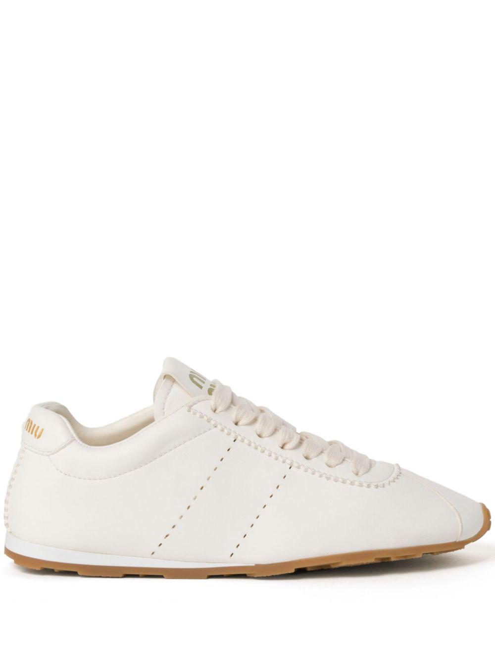 Miu Miu レディース ホワイト Leather Sneakers スニーカー