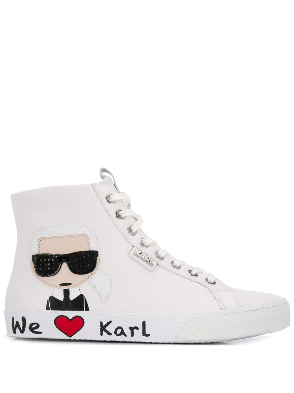 Karl Lagerfeld Leder 'We Love Karl' Sneakers in Weiß | Lyst AT