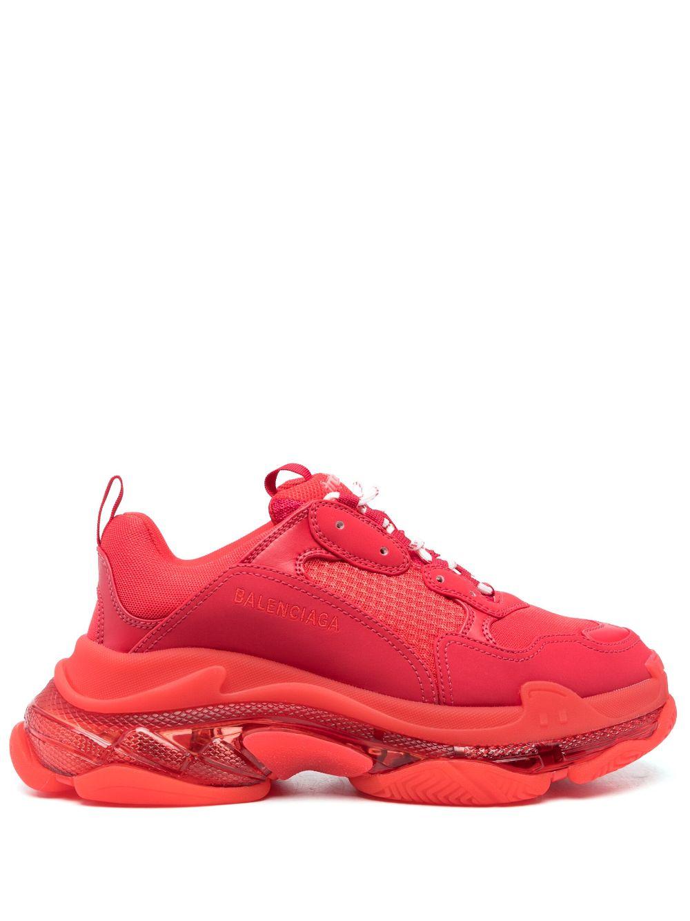 vulgaritet Plys dukke otte Balenciaga Triple S Clear-sole Chunky Sneakers in Red for Men | Lyst