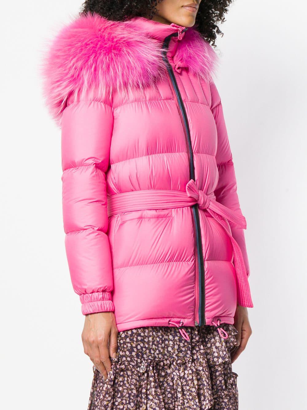 Mr & Mrs Italy Synthetic Trimmed Puffer Jacket in Pink - Lyst