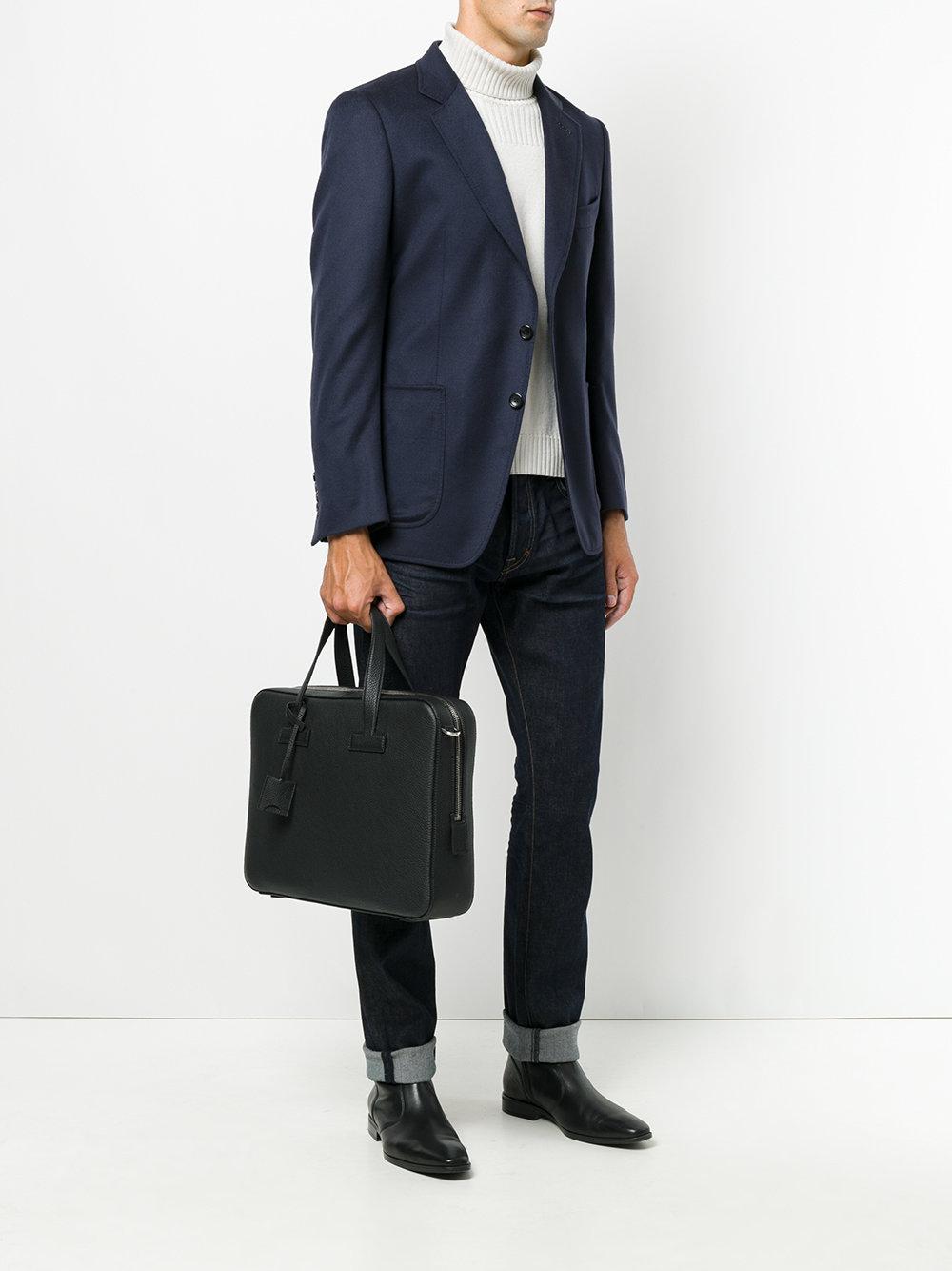 Tom Ford Leather Laptop Bag in Black for Men - Lyst