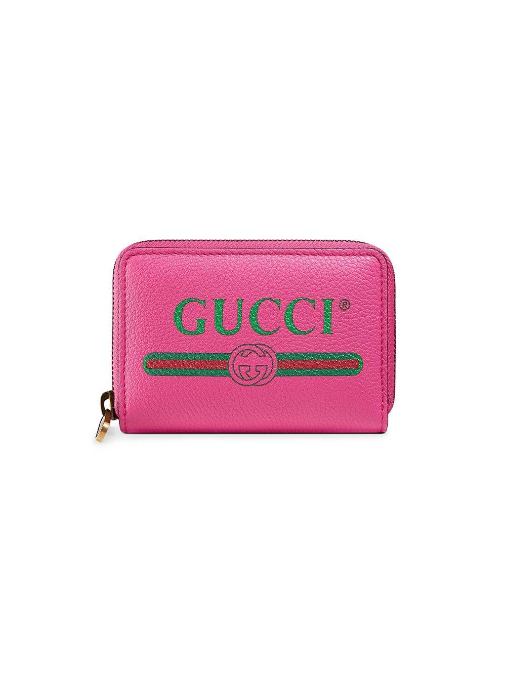 pink gucci card holder