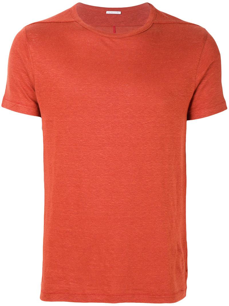 Homecore Linen Classic Fitted T-shirt in Yellow & Orange (Orange) for ...