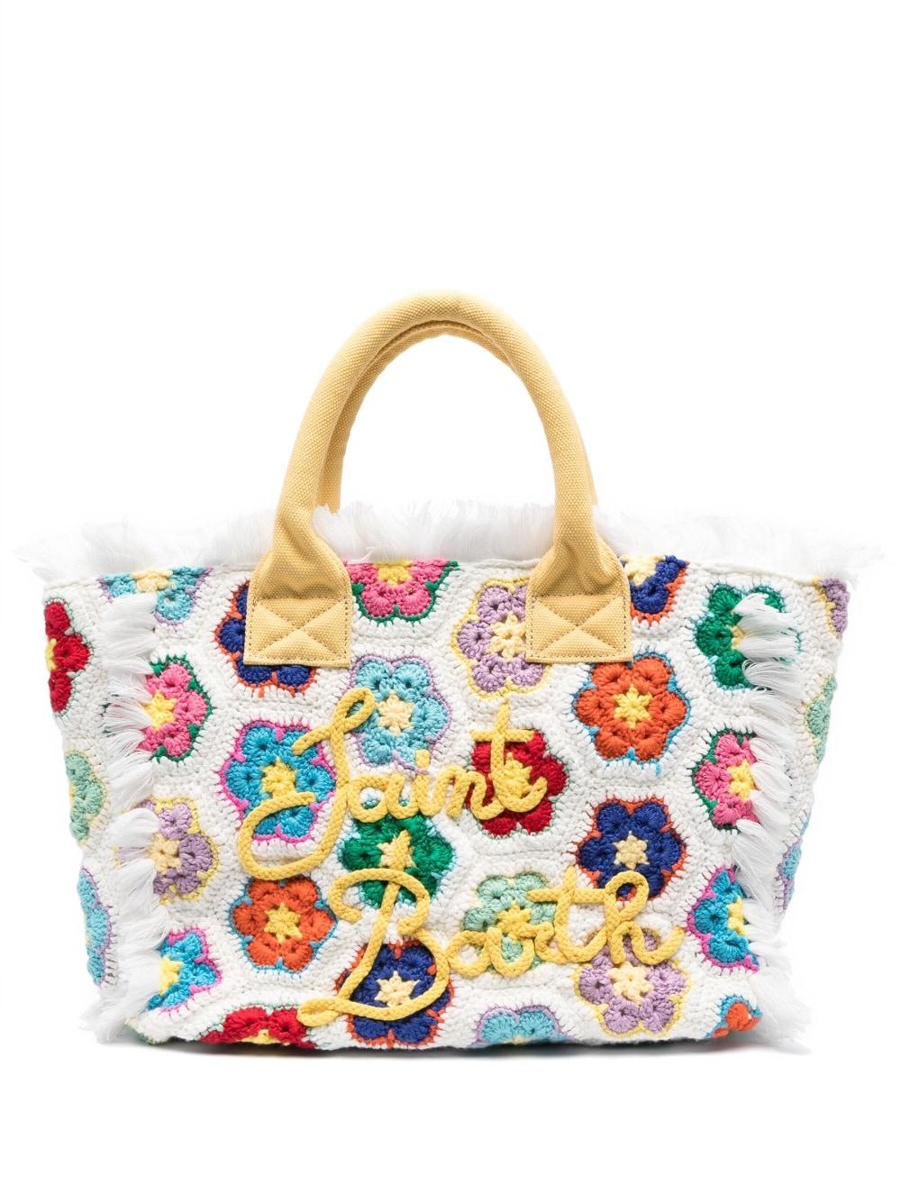 Mc2 Saint Barth Vanity Floral-embroidered Beach Bag in Blue | Lyst