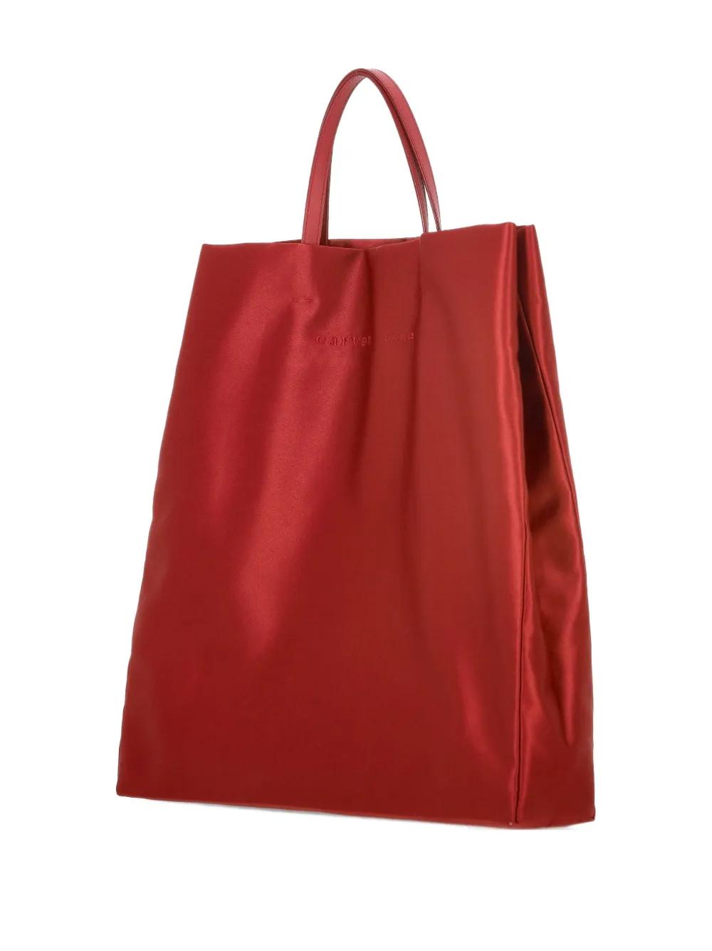トートバッグ Carven Matte Satin Tote Bag With Embroidered Logo Carven Logo-Embroidered Tote Bag | Lyst