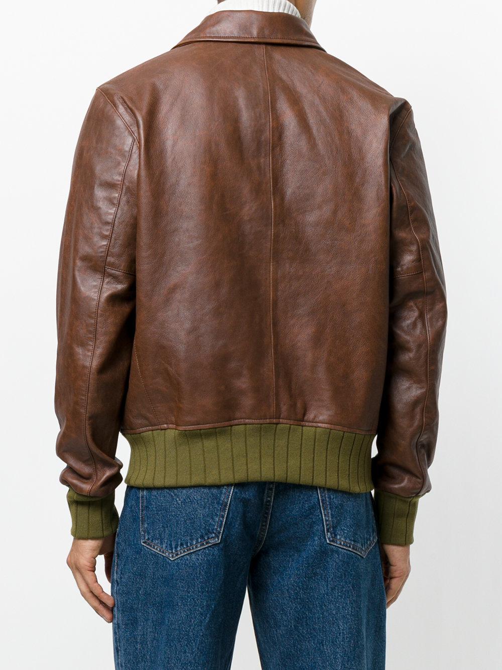 Levi's Elasticated Waist Leather Jacket in Brown for Men - Lyst