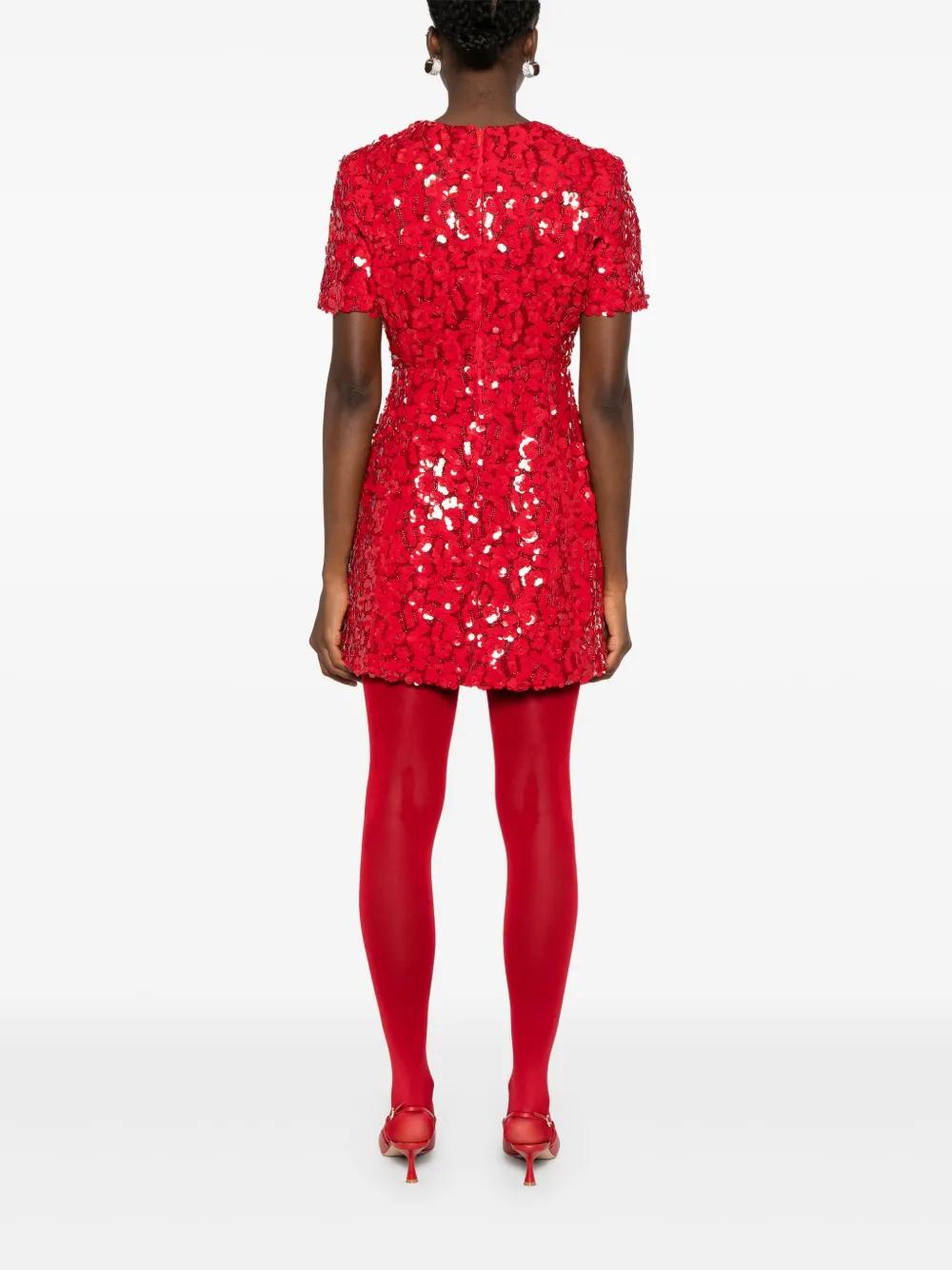 open lace back dress Maje Red Sequin Short Sleeves Align Mini Dress Size 36 – Mine & Yours