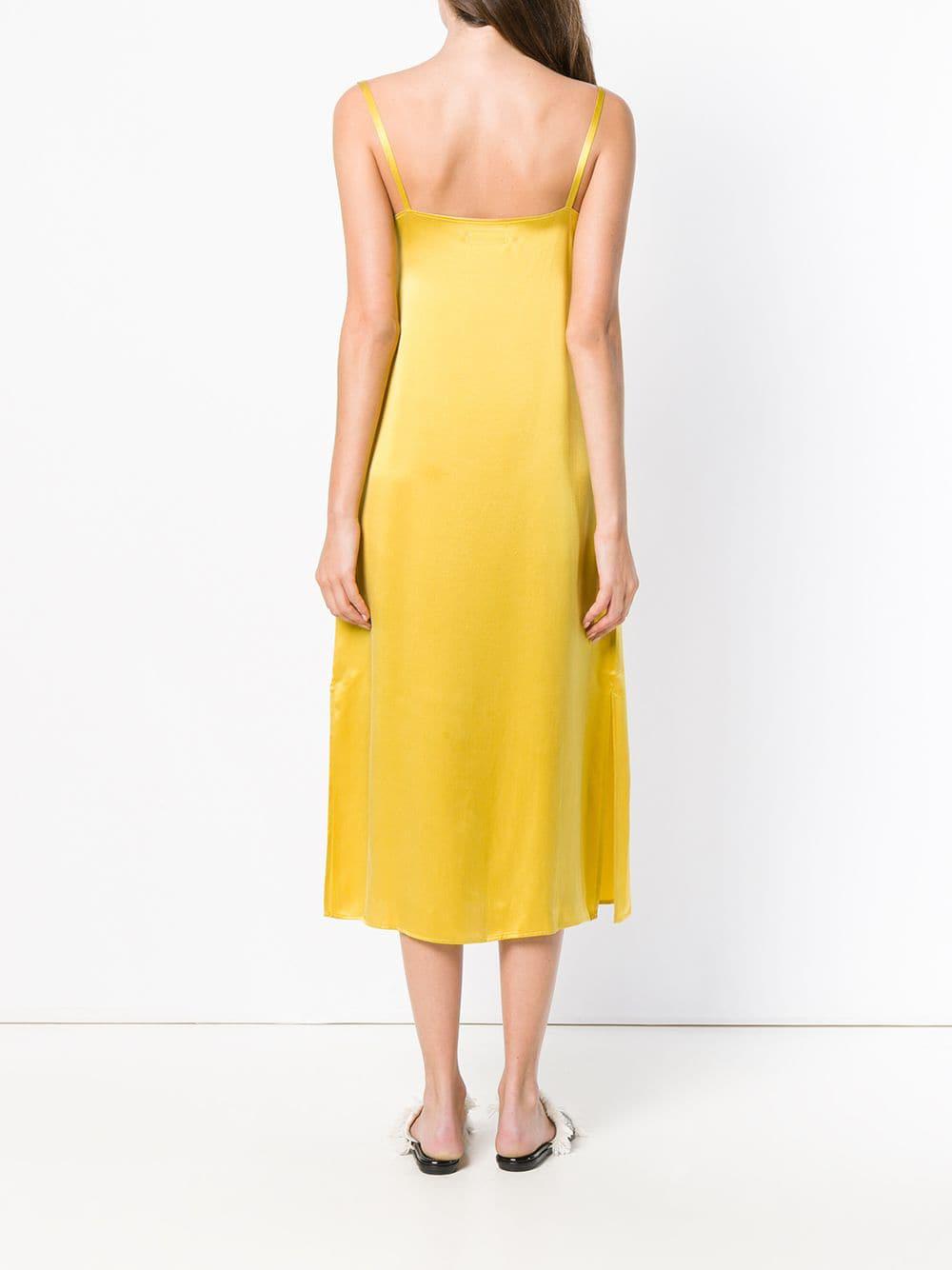 yellow silk slip