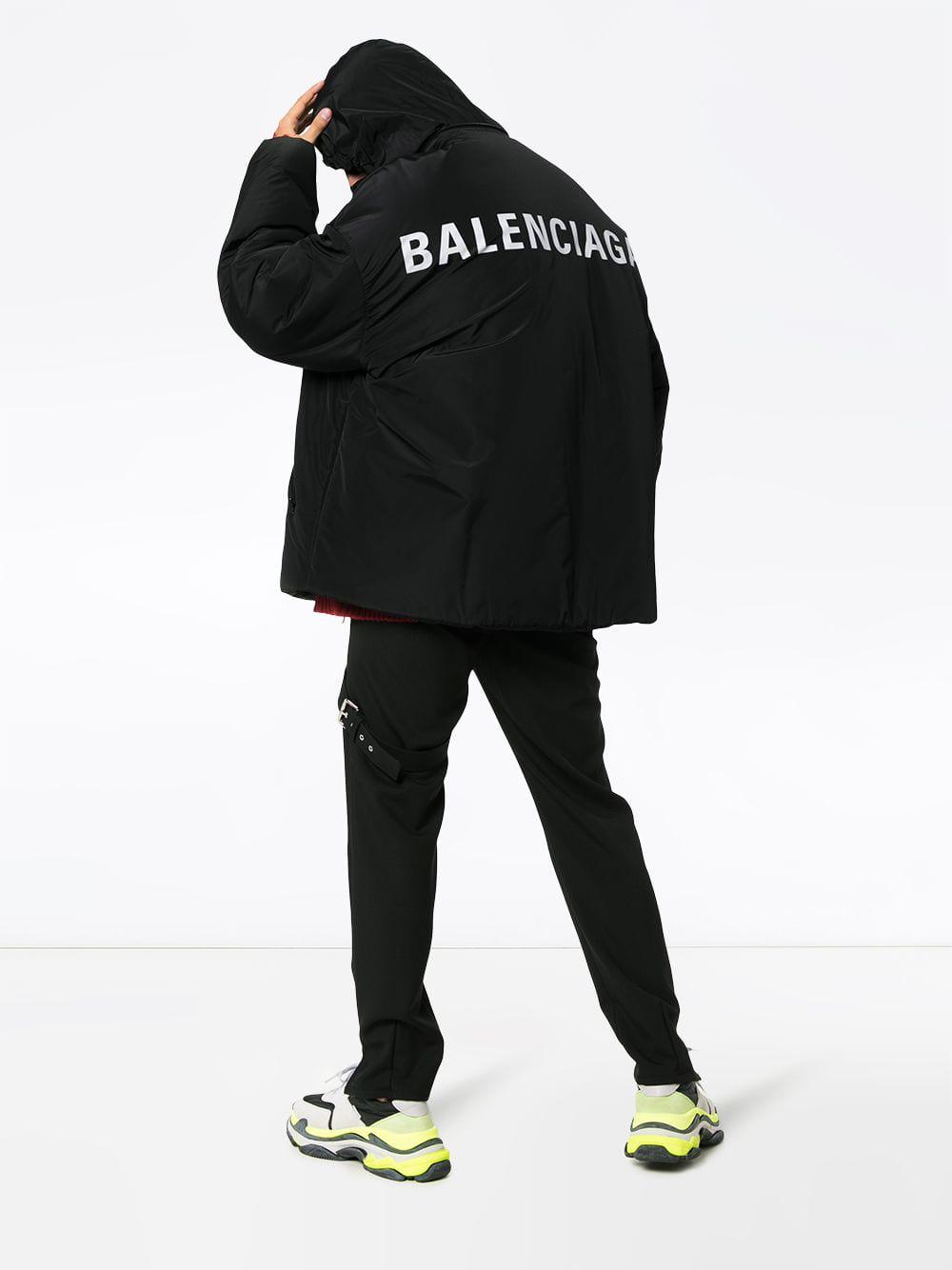 Balenciaga Logo Windbreaker Jacket in Black for Men | Lyst
