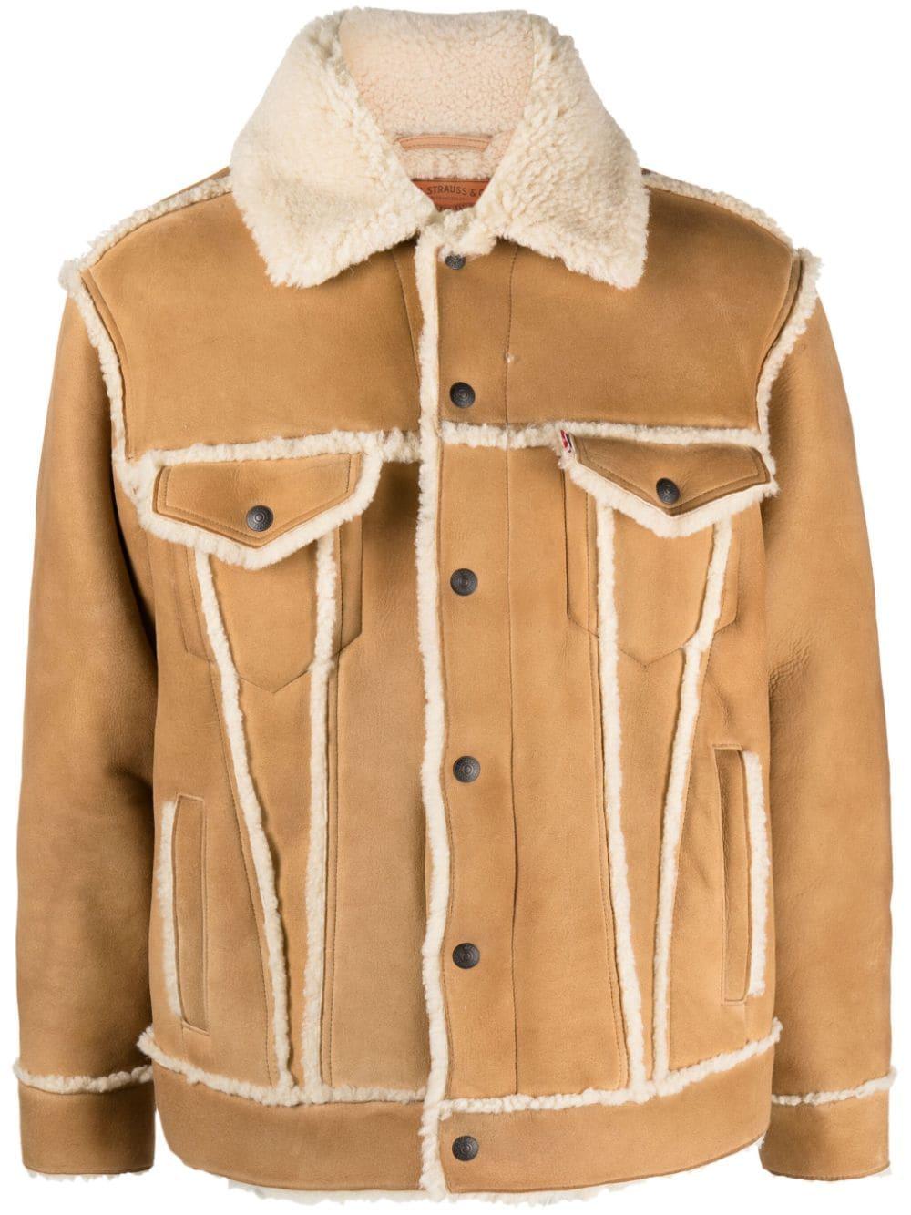 Levi's Olympia Shearling Trucker Jacket in Brown for Men Levi's Olympia Shearling Trucker Jacket in Brown for Men