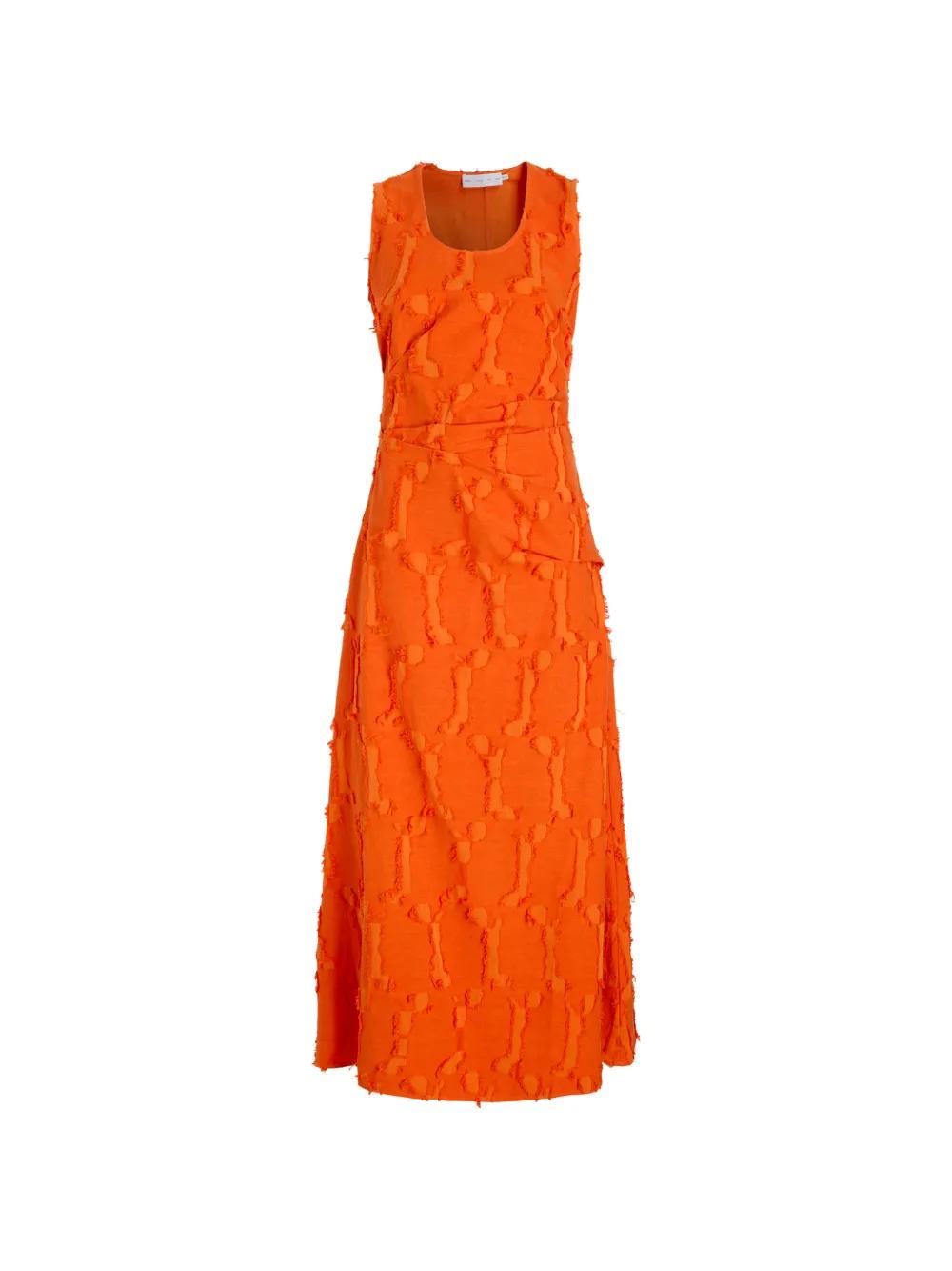 proenza schouler orange dress Proenza Schouler White Label Violeta Frayed Jacquard Maxi Dress