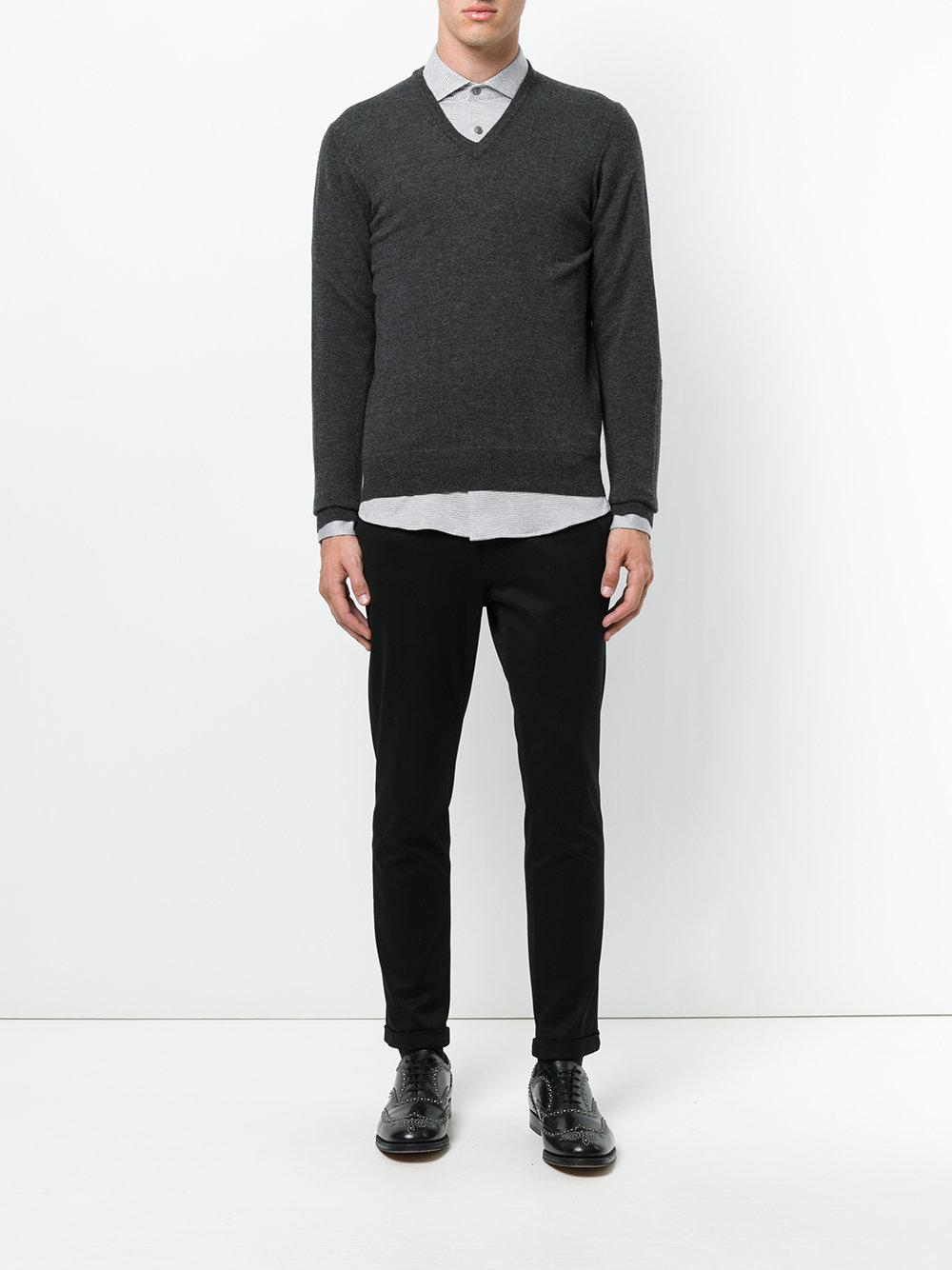 Hackett Cashmere V-neck Jumper in Grey (Gray) for Men - Lyst