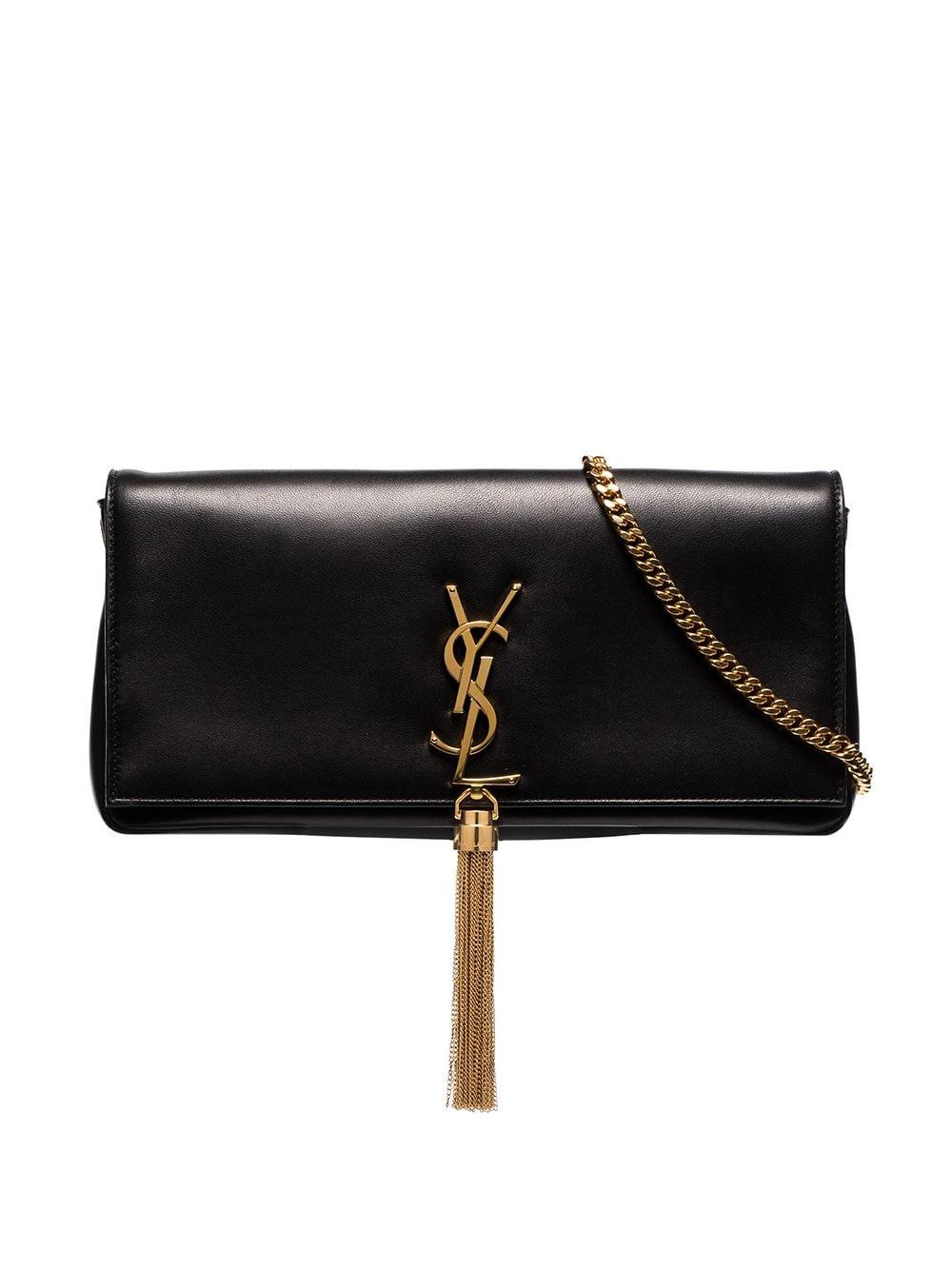 kate monogram ysl small tassel shoulder bolsa with golden hardware