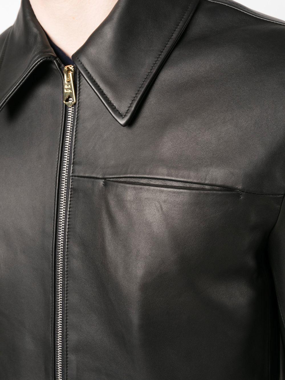 Paul Smith Point-collar Leather Jacket in Black for Men | Lyst