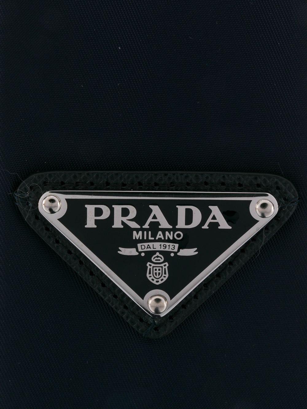 Prada Triangular Logo Patch Tie in Blue for Men Lyst UK