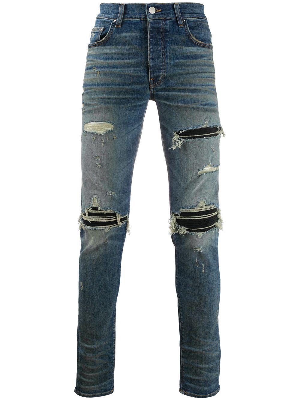 Amiri Denim Slim Fit Ripped Jeans in Blue for Men - Lyst