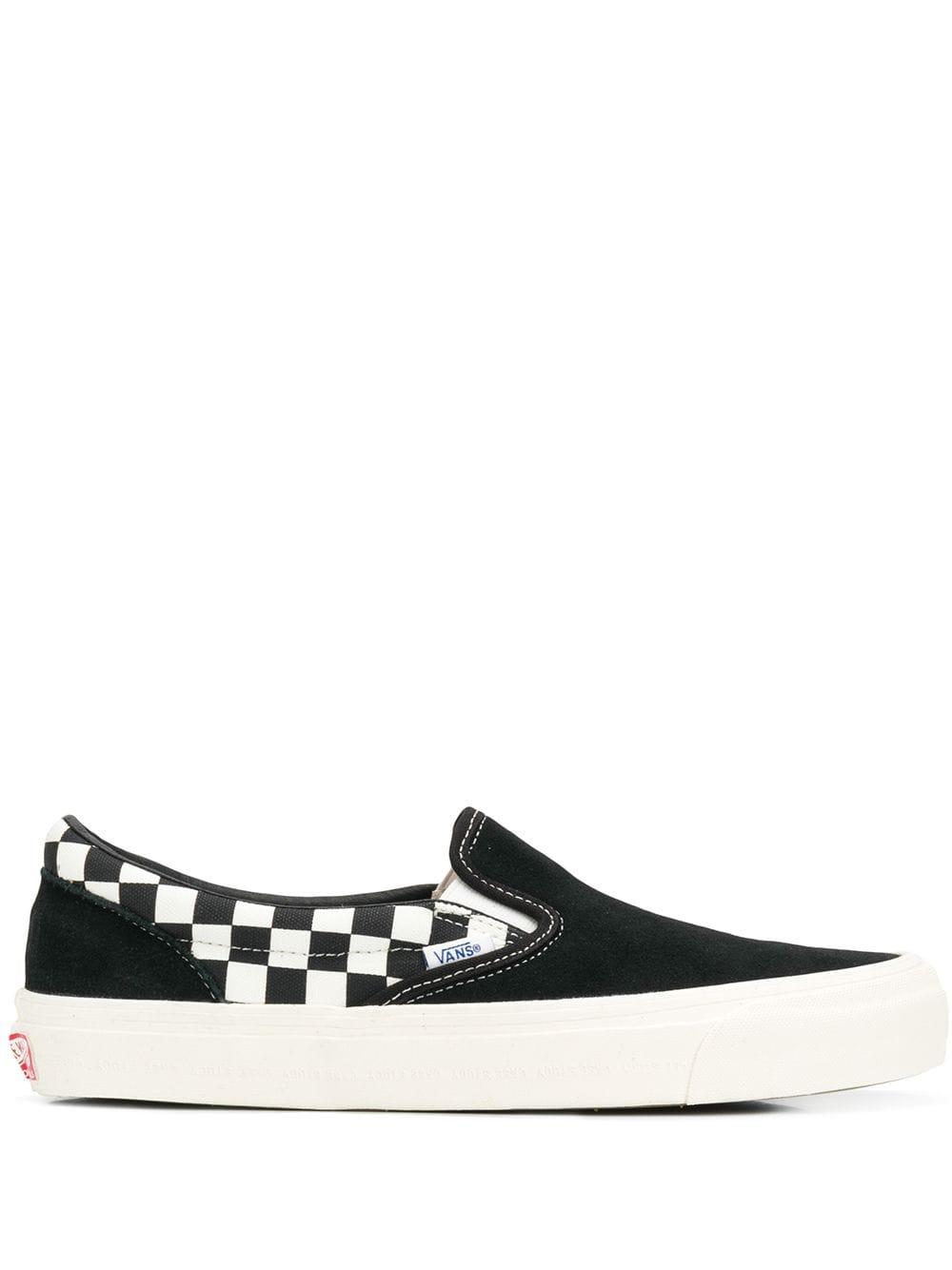 checkered slip on sneakers