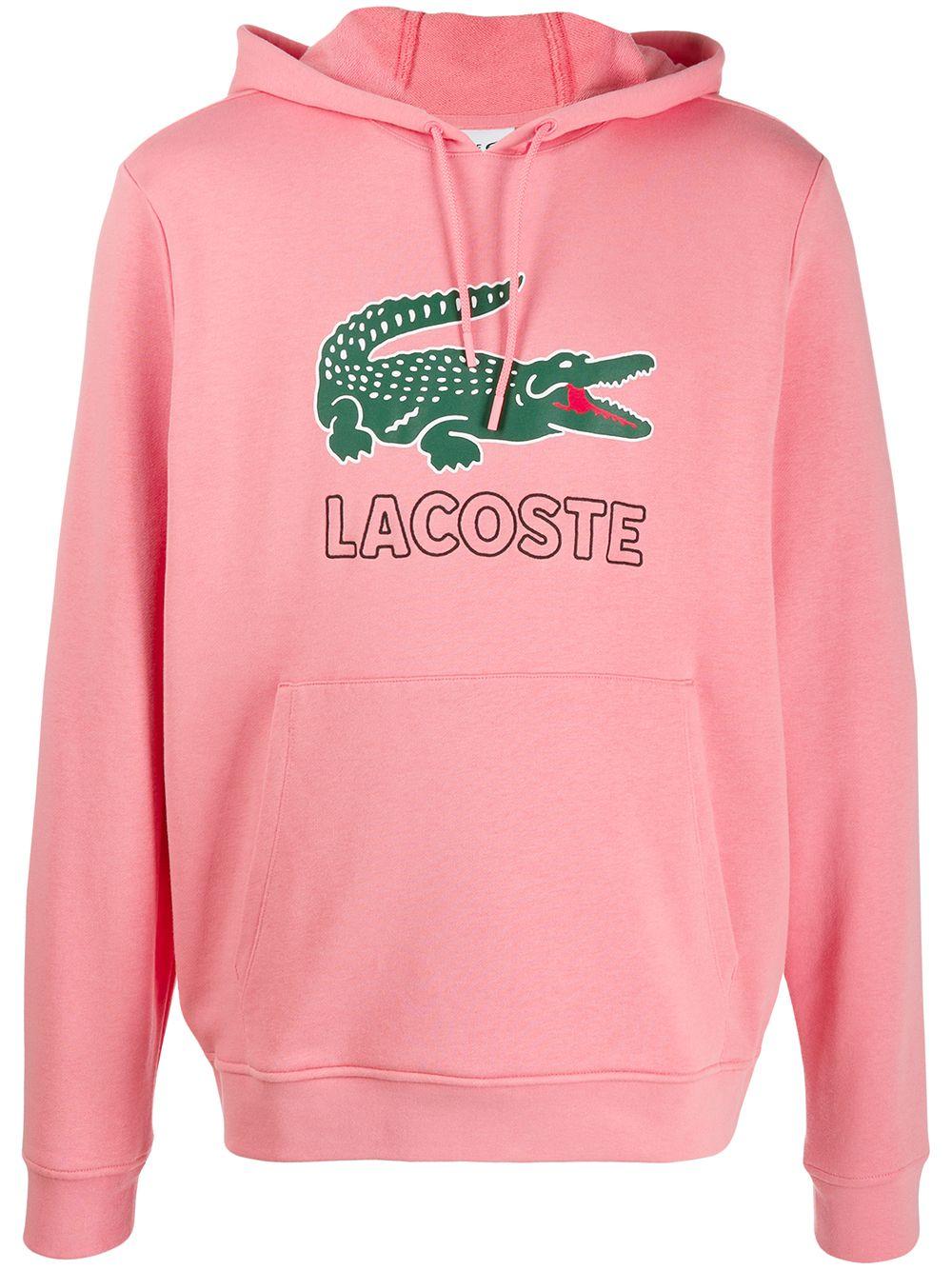 Lacoste Cotton Hoodie in Pink for Men 