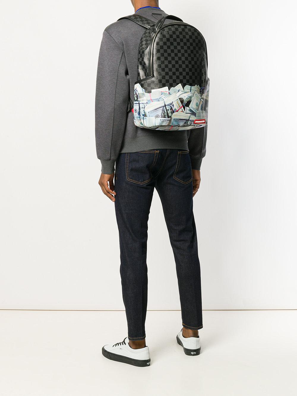 Sprayground Money Print Backpack in Black for Men
