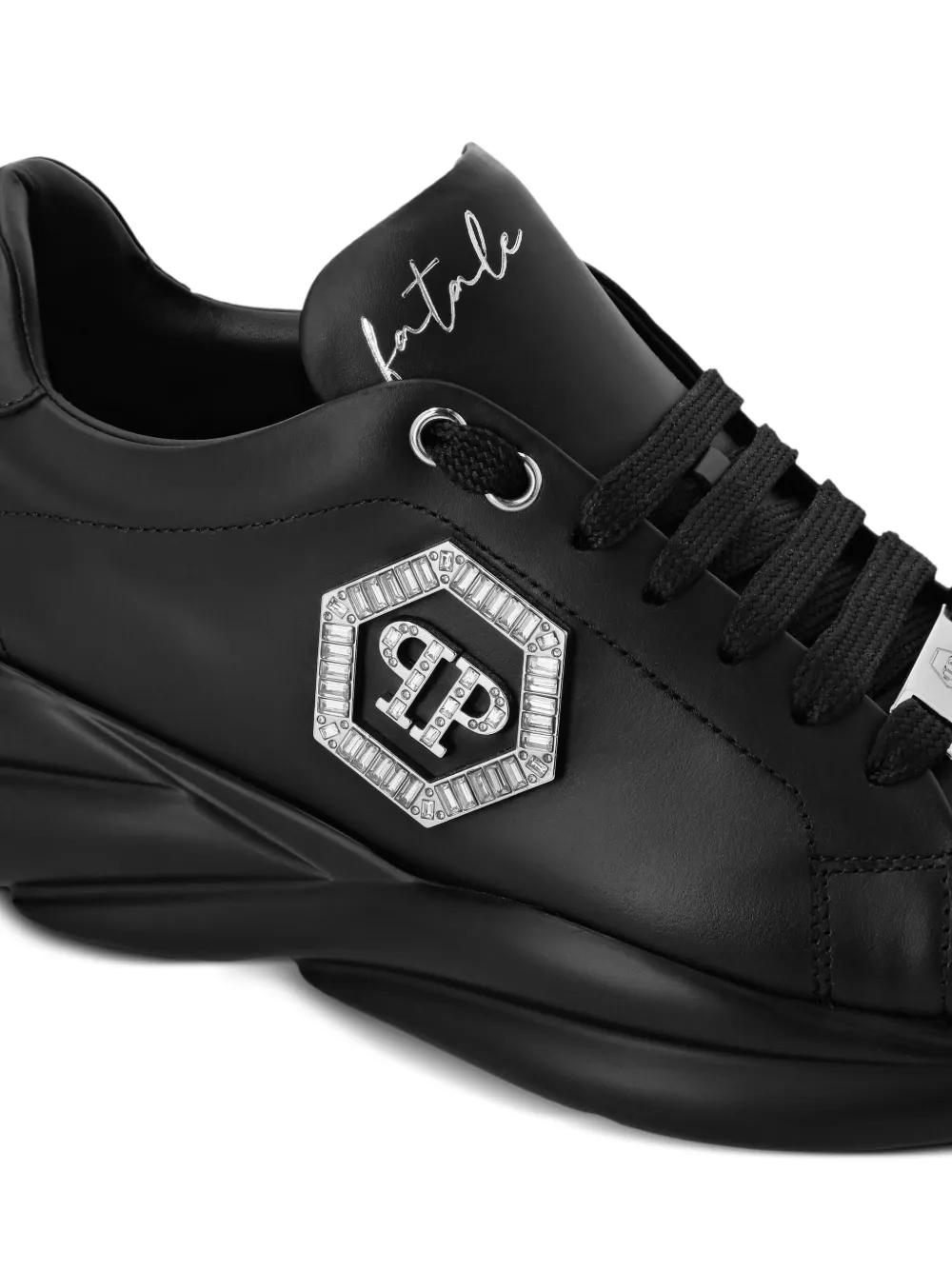 Philipp Plein Crystal-Embellished Leather Sneakers in Black Lyst UK