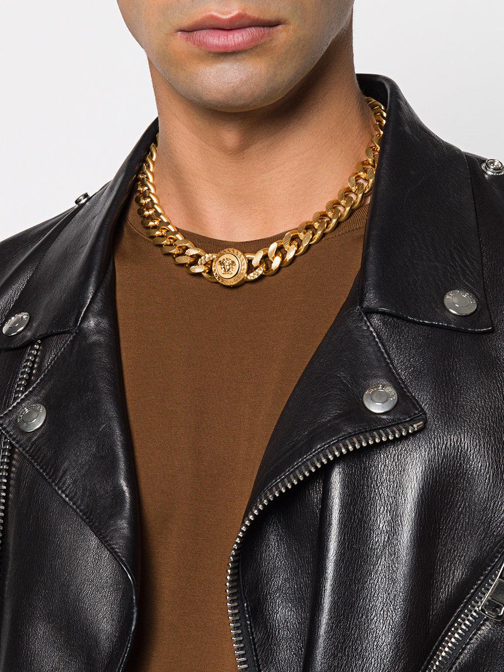 Versace Medusa Chainlink Necklace in Metallic for Men - Lyst
